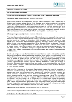 Institution: UNIVERSITY OF CHESTER