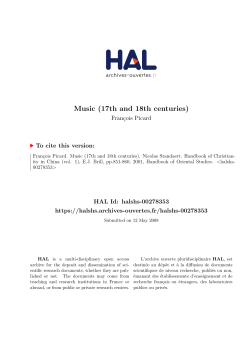 Music (17th and 18th centuries) - Hal-SHS
