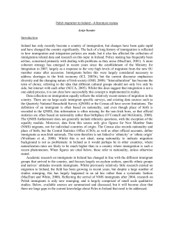 Polish migration to Ireland &ndash; A literature review