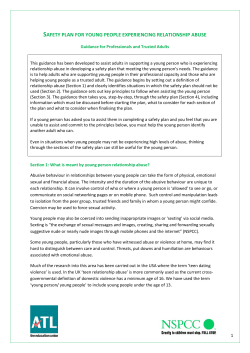 Safety plan for young people experiencing relationship abuse