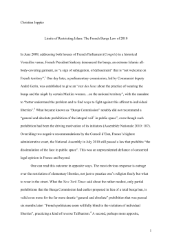 Limits of Restricting Islam: The French Burqa Law of 2010