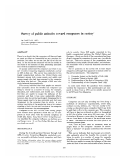 Survey of public attitudes toward computers in society*