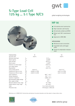 S-Type Load Cell 125 kg 5 t Type N/C3 - Wega