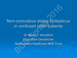 Non-convulsive status epilepticus in confused older patients