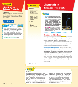 Chemicals in Tobacco Products - What is happening in Mr. Nolan`s