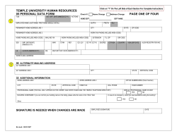 Personal Data - Temple University
