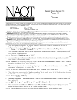 Speed Check Series #45 Packet 11 Tossups