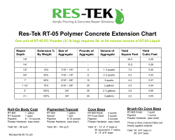 Res-Tek RT-05 Polymer Concrete Extension Chart