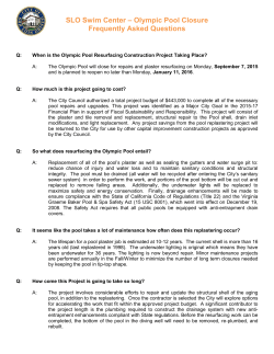 SLO Swim Center &ndash; Olympic Pool Closure Frequently Asked