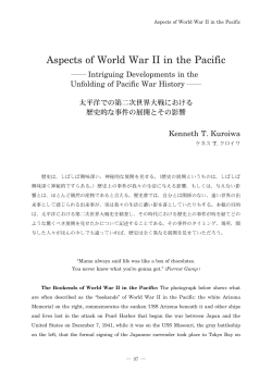 Aspects of World War II in the Pacific