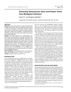 bioinformatics - Columbia CS