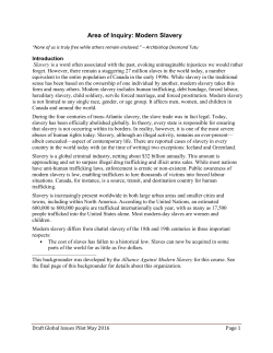 Area of Inquiry: Modern Slavery