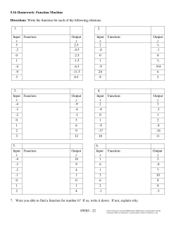 5.1 b Homework: Function Machine Directions