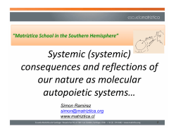 Systemic (systemic) consequences and reflections of our nature as