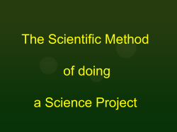 The Scientific Method of doing a Science Project