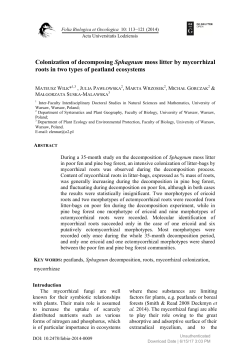 Colonization of decomposing Sphagnum moss litter by mycorrhizal