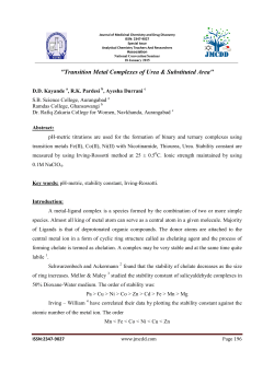 23 Transition Metal Complexes of Urea Substituted Area