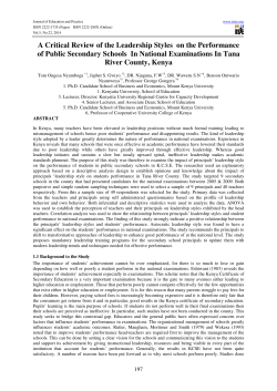 A Critical Review of the Leadership Styles on the Performance of