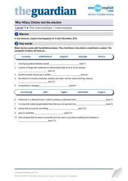 Level 1 l Pre-intermediate / Intermediate