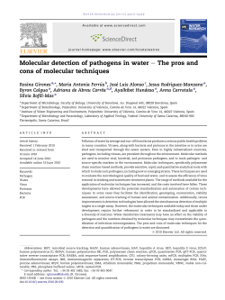Molecular detection of pathogens in water