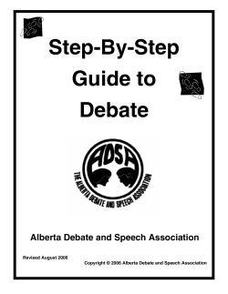 Step-By-Step Guide to Debate - The Alberta Debate and Speech