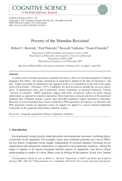 Poverty of the Stimulus Revisited - TerpConnect