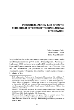 INDUSTRIALIZATION AND GROWTH: THRESHOLD EFFECTS OF