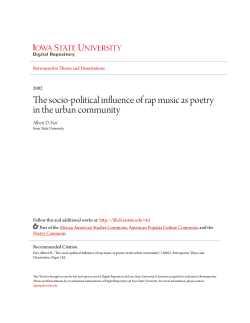 The socio-political influence of rap music as poetry in the urban