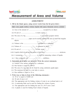 Measurement of Area and Volume