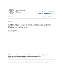OSHA State Plans: In Brief, with Examples from California and Arizona