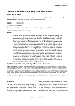 Potential of compost tea for suppressing plant diseases