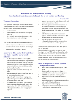 Fact sheet - QLDTraffic