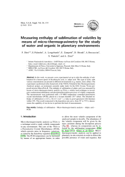 Measuring enthalpy of sublimation of volatiles by means of micro