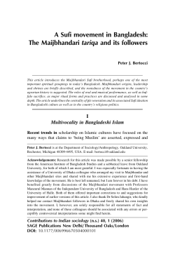 A Sufi movement in Bangladesh: The Maijbhandari tariqa and its