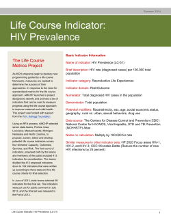 Life Course Indicator: HIV Prevalence