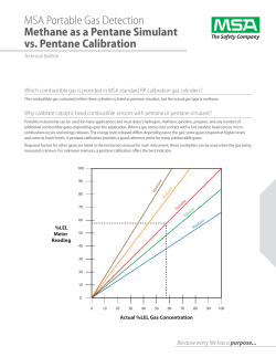 MSA Portable Gas Detection Methane as a Pentane Simulant vs