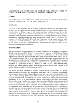 Agriculture and the Environment IX