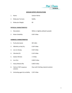 1 SODIUM NITRITE SPECIFICATIONS 1. Name: Sodium Nitrite 2