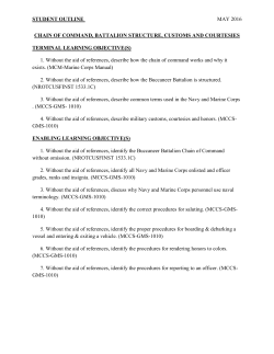 Chain of Command, Battalion Structure, Customs and Courtesies