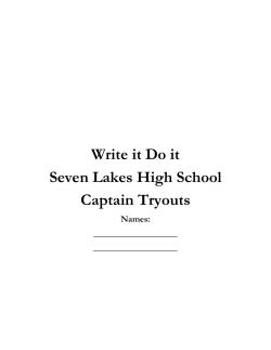 Write it Do it Seven Lakes High School Captain Tryouts