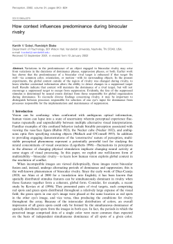 How context influences predominance during binocular rivalry