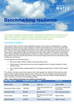 Benchmarking resilience - Resilient Organisations