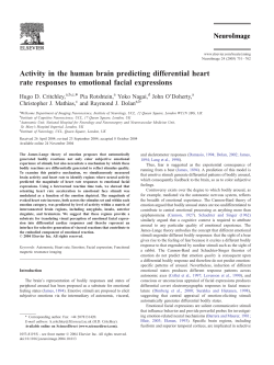 Activity in the human brain predicting differential heart rate