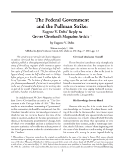 The Federal Government and the Pullman Strike: Eugene V. Debs