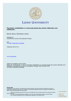 Psychiatric rehabilitation in community-based day