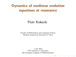 Dynamics of nonlinear evolution equations at resonance5mm