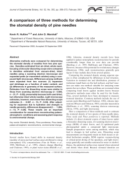 A comparison of three methods for determining the stomatal density
