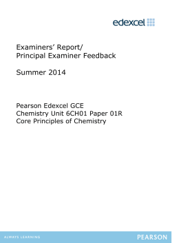 Examiners` Report - Edexcel