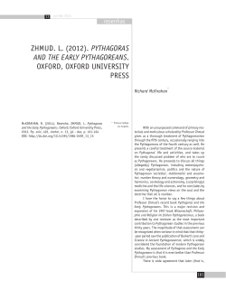 pythagoras and the early pythagoreans. oxford, oxford university press