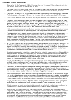 Cat on a Hot Tin Roof: What to Expect &bull; Cat on a Hot Tin